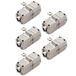 1aTTack.de Cat. 6A Keystone Connectoren Gereedschapsvrije IDC-terminal naar IDC-terminal AWG 22 tot AWG 26 Brons Vernikkeld Zilver 5 stuks