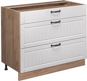 Vicco Keukenonderkast Fame-Line, Wit Landhuis/Goudkleurig Eiken, 100 cm