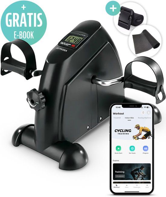 Activora Stoelfiets - Inclusief app - Hometrainer inclusief antislipmat en riem - Bureaufiets - Fietstrainer - Deskbike