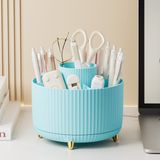Merkloos / Sans marque Make-up organizer, huidverzorgingsdoos, make-up tafel organizer, make-up kwasten organizer, roterend, badkameropslag, hemelsblauw