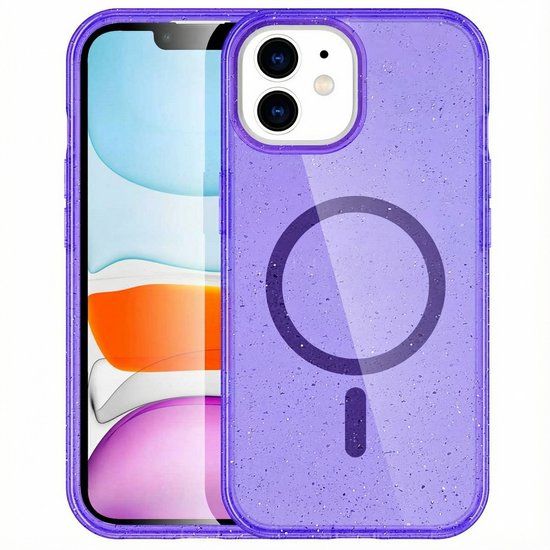 imoshion Sparkle Backcover met MagSafe voor de Apple iPhone 12 (Pro) - Glitter Paars