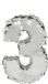 Boland - Piñata '3' Zilver