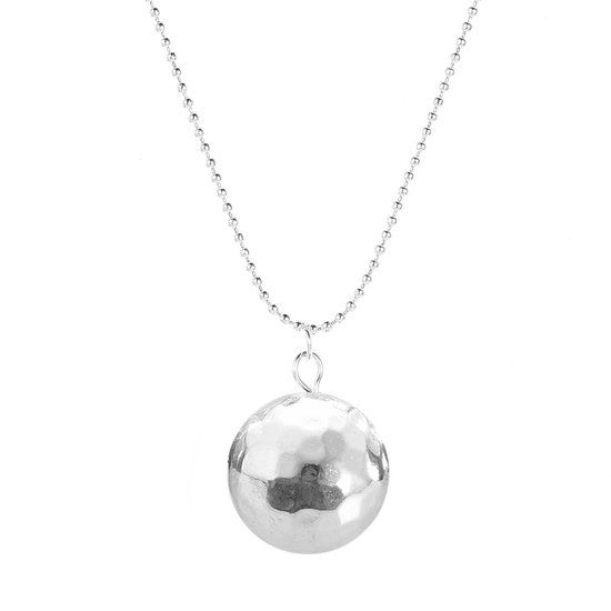 Zilverkleurige ketting met discobal - 40 cm - Unisex