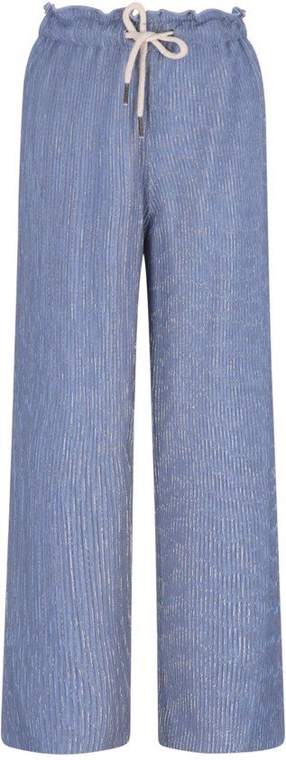 Like Flo Fenna Flo girls metallic plissé pants - Light Blue - Maat 110
