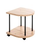 HAKU Bijzettafel op wielen eiken licht zwart MDF metaal serveerwagen verrijdbaar - Maat: B 40 cm x H 45 cm x D 40 cm, Stijl: Modern