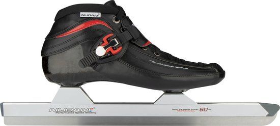 Nijdam Norenschaats Carbon - Laag - Thermoplastisch - Zwart/Rood - Maat 39