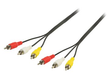 Valueline 3m 3x RCA Male/Male - Zwart