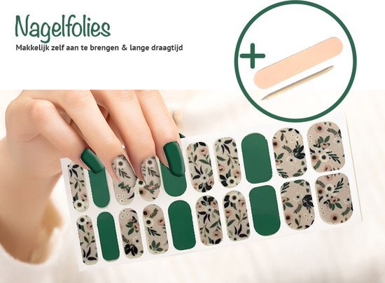 Plan(t) & Goods Nail Wraps - Nagellak -Nail art - 20 nagelstrips- Echte nagellakstrips - Nagelstickers - Nagelvijl - Nagelriemstokje