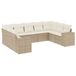 vidaXL 10-delige Loungeset met Kussens, Poly Rattan, Beige