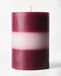HEMA Bougie Pilier ⌀7x10cm Rayures Rose-aubergine (rose)
