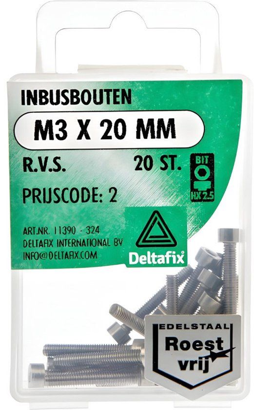 Deltafix Inbusbouten RVS M5x40mm 8 Stuks