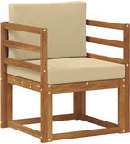 vidaXL Buitensofa Massief Acacia Hout en Polyester Naturel