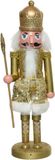 Decoris Kerstbeeldje kunststof notenkraker poppetje/soldaat goud 28 cm kerstbeeldjes