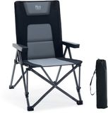 TIMBER RIDGE Campingstoel - Opvouwbaar - 4 Verstelbare Standen - 260 KG draagvermogen - Vouwstoel - Visstoel - Zwart