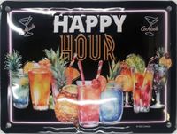 Impact & Stratégie Metalen Bord 15 x 20 cm Happy Hour