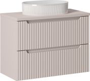 Meuble de salle de bain de 80 cm avec lavabo et un plan de travail en bois cachemire