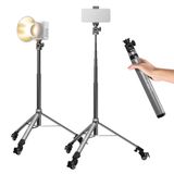 NEEWER BASICS Rollende lichtstandaard met 1/4 inch schroef en telefoonhouder