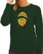 Bellatio Decorations Kerstman hoofd Kerst trui - groen met gouden glitter bedrukking - dames - Kerst sweaters / Kerst outfit XS