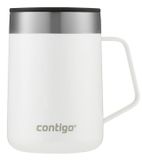 Contigo Streeterville Mok, koffiemok met roestvrijstalen handgreep, deksel, 410 ml, Argent, Blanc