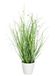Kunstgras struik in witte pot 45 cm - kunstgras decoratie groen