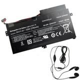 amsahr PBVN3AB-03 Vervangende batterij voor Samsung PBVN3AB/ NP510R5E-S02FR/ NP370R5E-A04FR/ NP450R5E-K01FR, omvat stereo oordopjes zwart