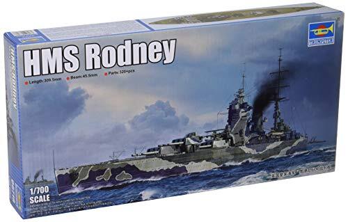 Trumpeter 006718 HMS Rodney plastic modelbouwset, gekleurd