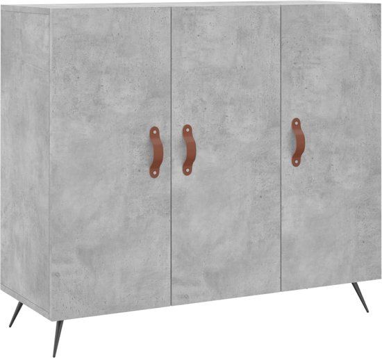 vidaXL Dressoir 90x34x80 cm bewerkt hout betongrijs