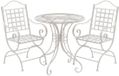 CLP Ensemble de meubles de jardin Viro - 3 pièces - Table ronde - 2 chaises antique/blanc