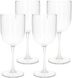Merkloos 4x stuks onbreekbaar wijnglas transparant kunststof 48 cl/480 ml
