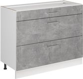 Vicco Keukenonderkast R-Line, Beton/Wit, 100 cm zonder werkblad