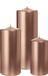 Wiedemann Cilinderkaarsen/stompkaarsen - set van 3 - metallic roségoud