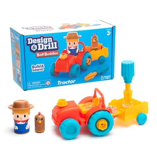 Educational Insights Learning Resources Educational Insights Design & Drill Bolt Buddies Tractor Speelset, Veelkleurig