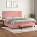 Maison Exclusive - Sommier à lattes de lit avec matelas rose 200x200 cm velours
