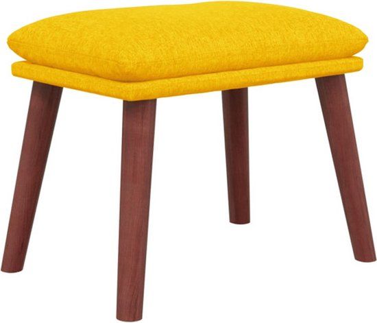 vidaXL Voetenbank Mosterdgeel Stof 45x29,5x35 cm