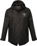 JP 1880 - Heren - Regenjas Iron Maiden waterdicht capuchon rits lichte voering - Zwart - Maat XXL