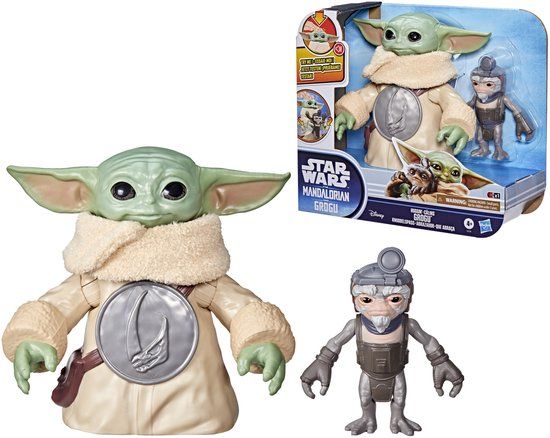 Star Wars Hasbro Star Wars: The Mandalorian & Grogu Electronic Action Figure Huggin' Grogu & Anzellan 17 cm Action Figuur