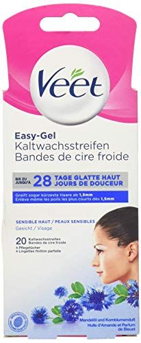 Veet Koudwasstrips met Easy-Gelwax-technologie - Gezicht - Gevoelige Huid - 20 stuks