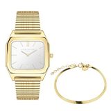 Liebeskind Berlin Set horloge & armband LS-0121-MQB roestvrij staal IP goud