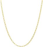 Lucardi Dames 9 Karaat collier paperclip 2,2mm - Ketting - 9 Karaat - Goudkleurig - 41 cm