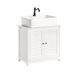 SoBuy Meuble sous lavabo - Meuble de salle de bain avec 2 portes et 2 étagères - Armoire de salle de bain Blanc, 60x35x58cm, FRG237-W
