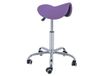 QUIRUMED Kruk Pony 5 wielen, verchroomde sokkel, paars, bekleding van kunstleer, in hoogte verstelbaar, licht, ergonomisch design, draaibaar, tot 150 kg