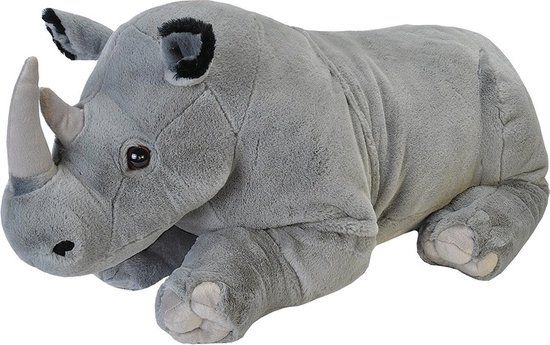 Wild Republic Pluche Neushoorn Knuffel Dier - Grijs - 76 cm