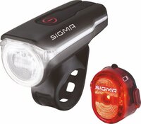 Sigma Aura 60 USB + Nugget II Fietsverlichtingsset - 60 Lux - Zwart