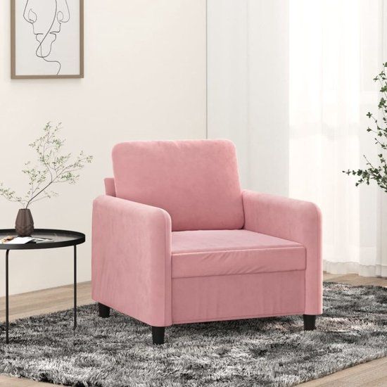 vidaXL Fauteuil fluweel roze