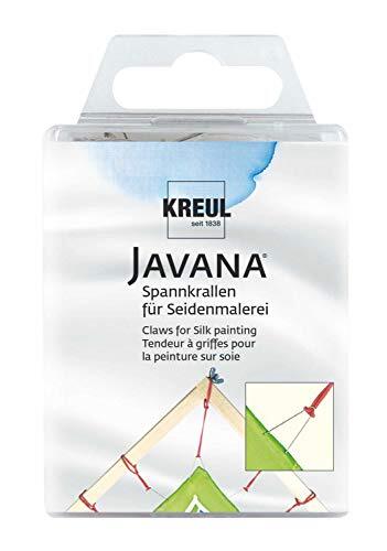 Kreul 810024 - Javana spanklauwen voor zijdeschilderen, met rubber ringen voor bevestiging, 24 stuks.