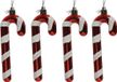 Decoris Kaemingk B.V. 12x Kerstboomhangers rood/witte zuurstokken 12 cm kerstversiering