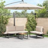 vidaXL Tuinset - 3-delig - Taupe - Staal