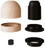 Creative Cables E27 Houten Schroefdraad Halfronde Lamphouder Beige