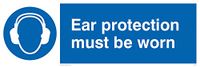 Viking Signs MP263-L62-V "Oor Bescherming Moet Worn" Sign, Vinyl, 200 mm H x 600 mm W