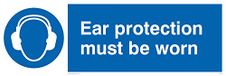 Viking Signs MP263-L62-V "Oor Bescherming Moet Worn" Sign, Vinyl, 200 mm H x 600 mm W